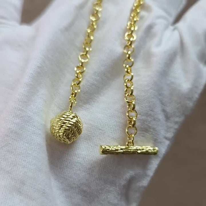 Spilla da uomo con catena da bavero con nodo da marinaio e catena pendente - image 4