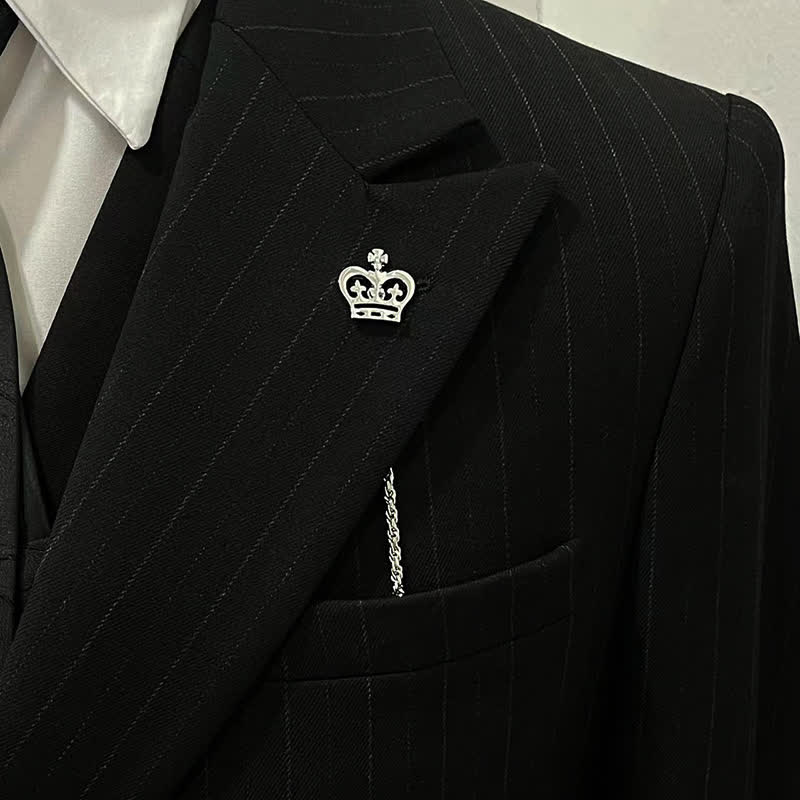 Spilla da uomo con catena pendente a forma di bavero per smoking e camicia - image 0