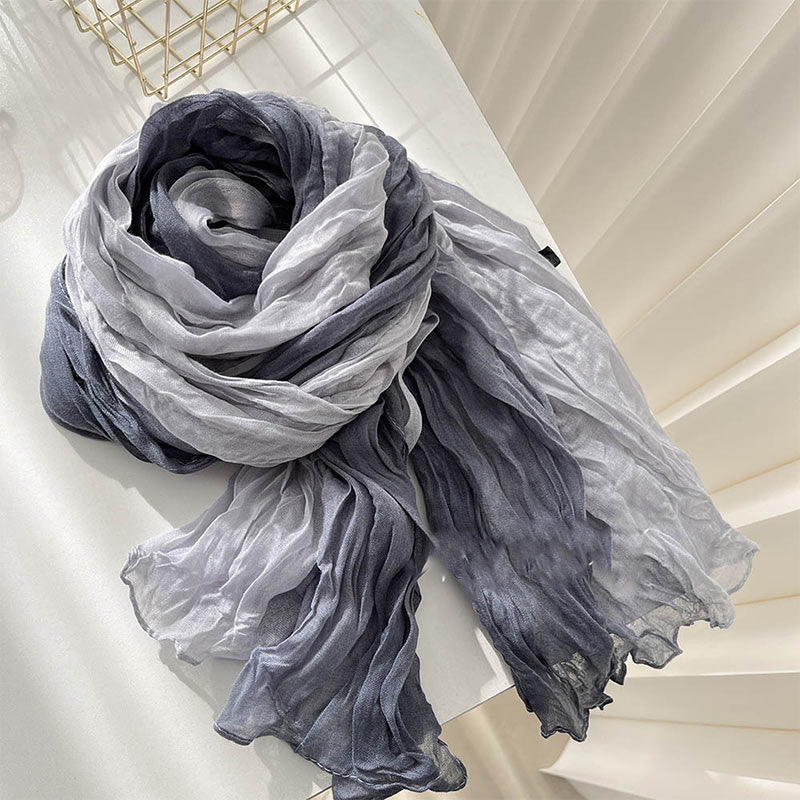 Sciarpa sottile da donna in tinta unita sfumata - Grigio sfumato - image 18