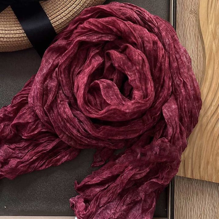 Sciarpa sottile da donna con motivo tie-dye retrò - Rosso - image 11