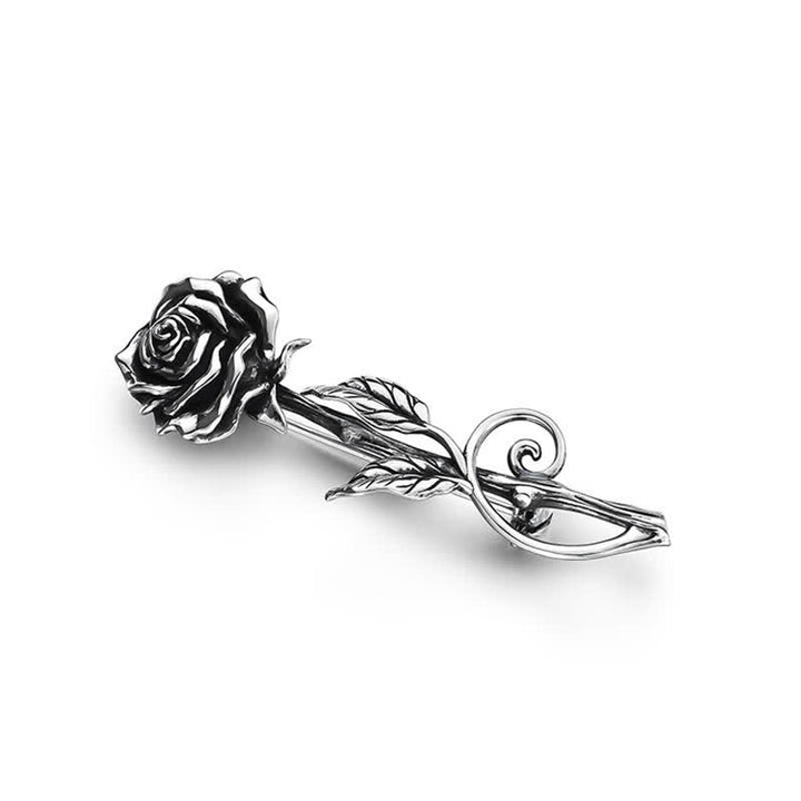 Spilla da uomo romantica con rosa in argento 3D - image 4