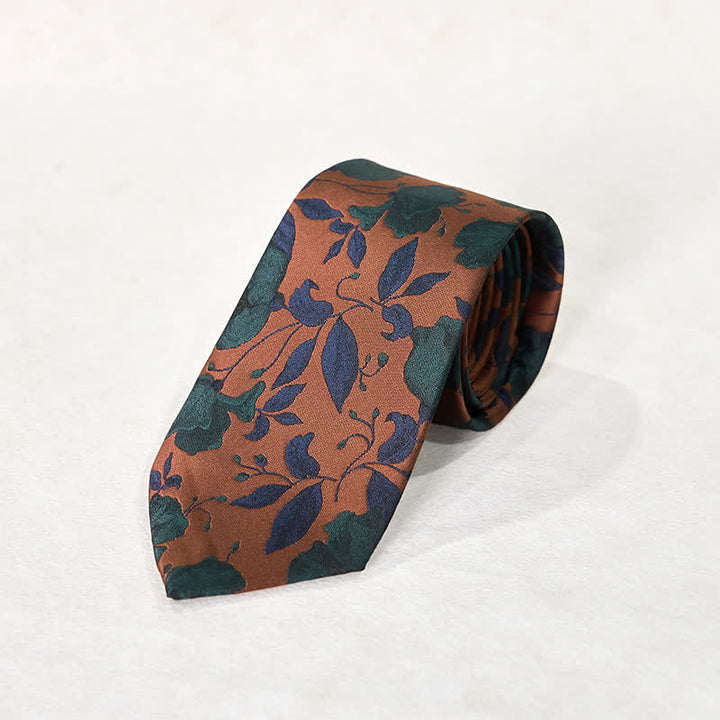 Cravatta da ufficio con stampa floreale elegante da uomo, fazzoletto da taschino - Siena - Cravatta - image 3