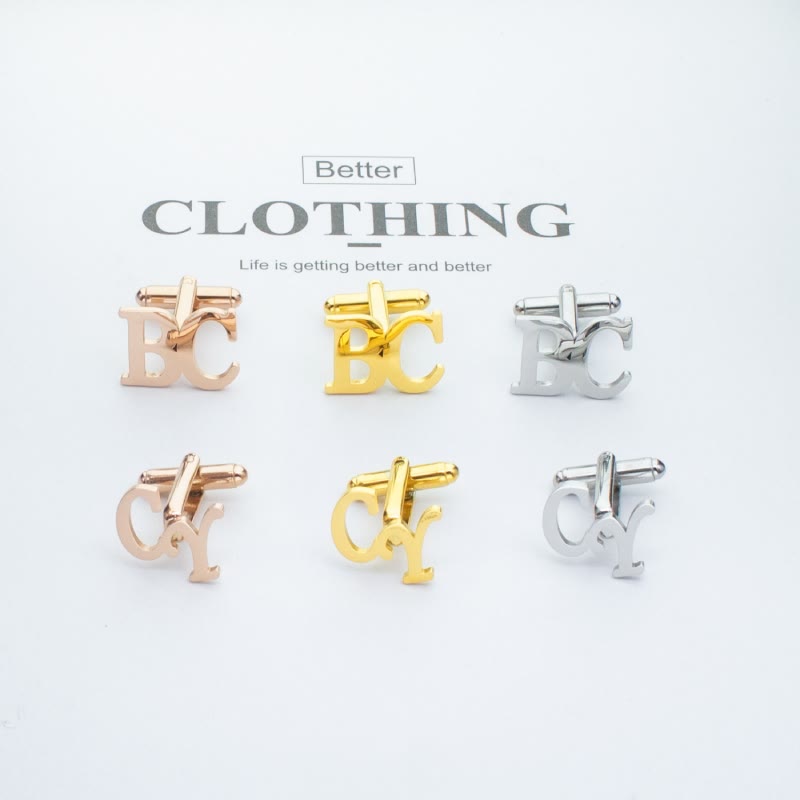 1 paio di copri bottoni con lettere personalizzate, set di gemelli da abito - image 9