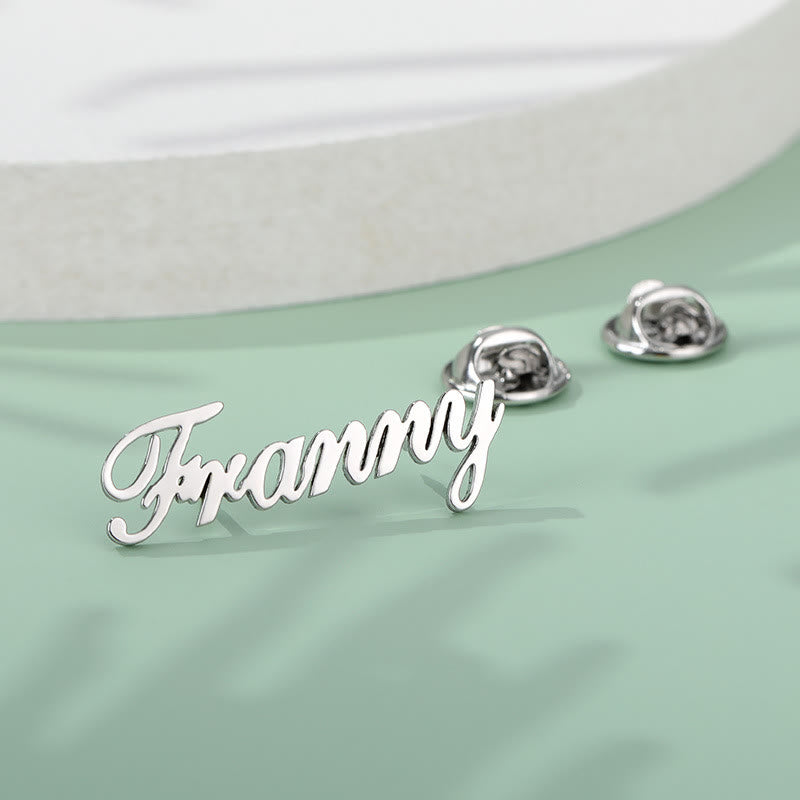 Spilla personalizzata con il tuo nome in acciaio inossidabile, accessori per abiti - image 1