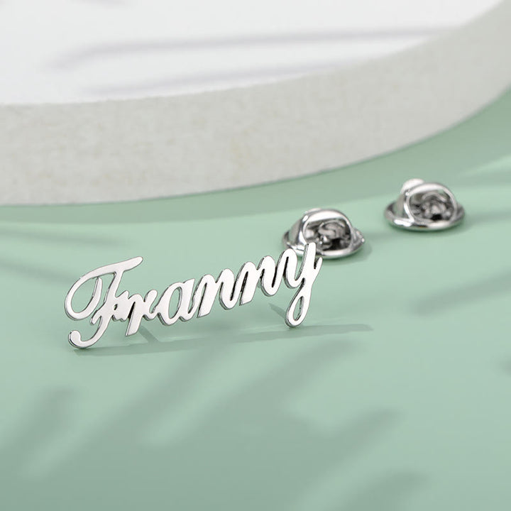 Spilla personalizzata con il tuo nome in acciaio inossidabile, accessori per abiti - image 1