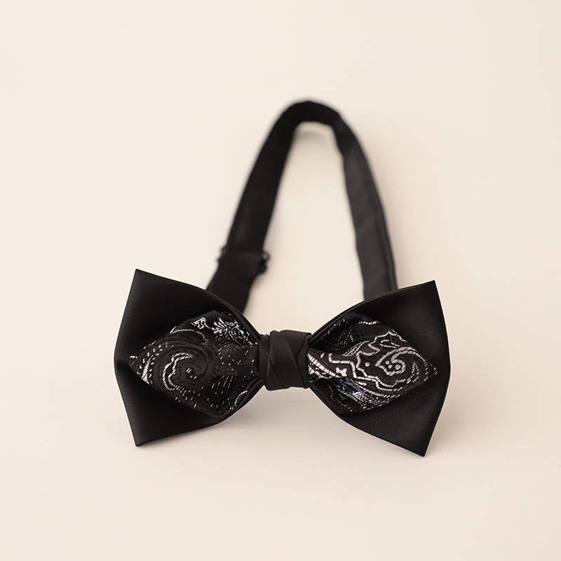 Papillon in raso a due strati con cinturino regolabile Paisley - Stile n. 7 - image 9