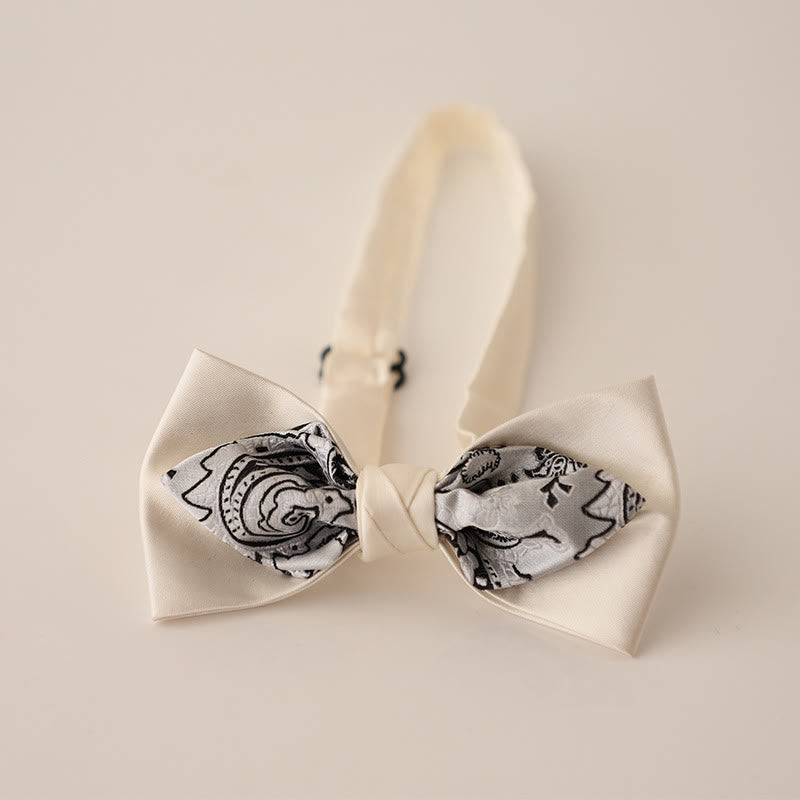 Papillon in raso a due strati con cinturino regolabile Paisley - Stile n. 1 - image 1
