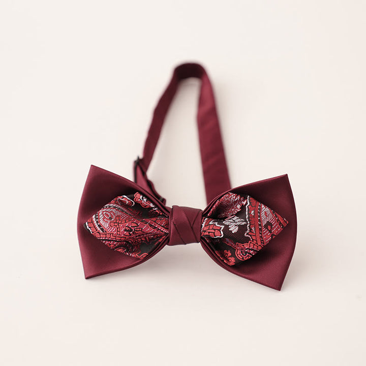 Papillon in raso a due strati con cinturino regolabile Paisley - Stile n. 6 - image 8