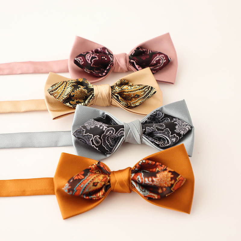 Papillon in raso a due strati con cinturino regolabile Paisley - image 0