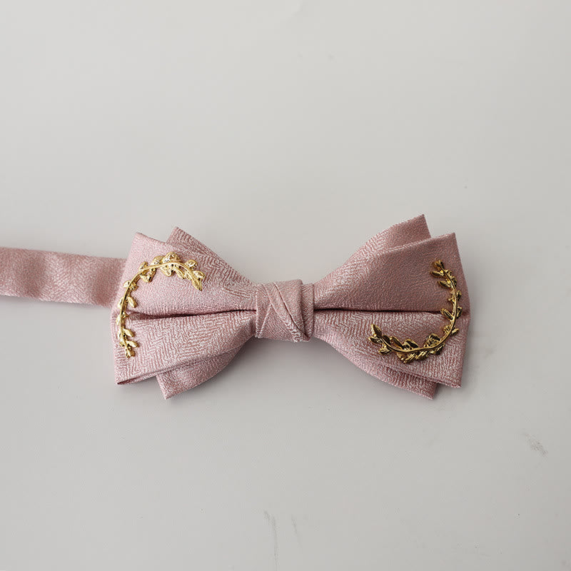 Papillon con cinturino regolabile a doppio strato in jacquard Golden Vine - Rosa - image 14
