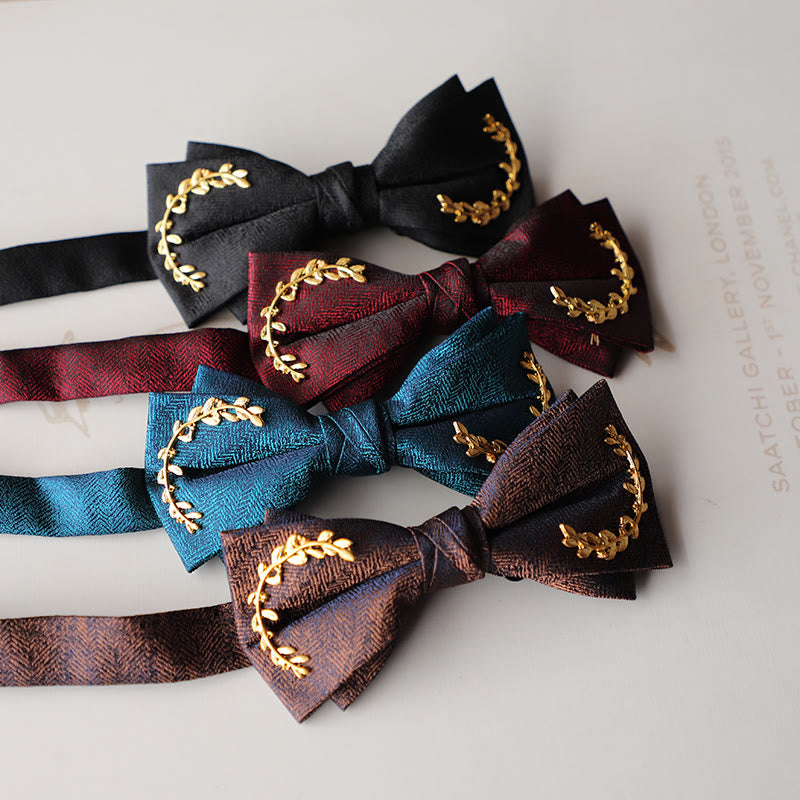 Papillon con cinturino regolabile a doppio strato in jacquard Golden Vine - image 0