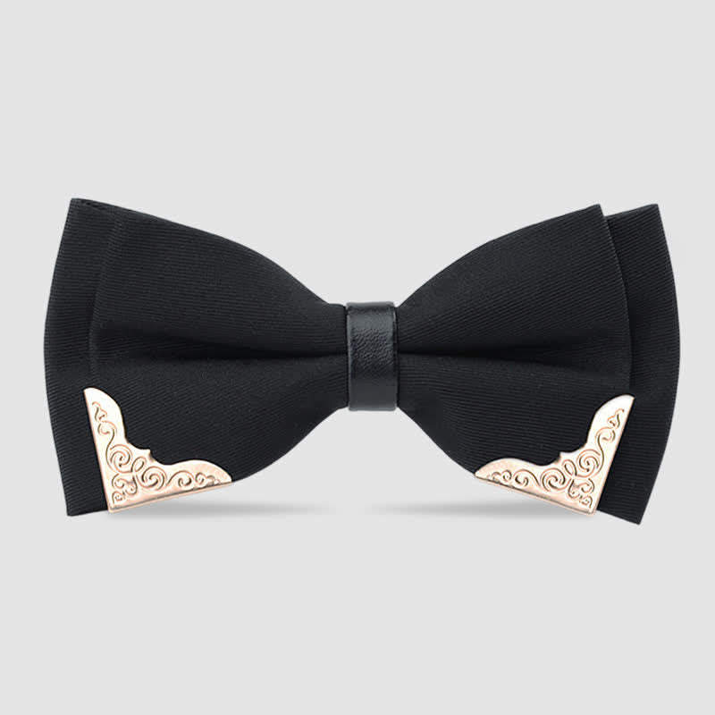 Papillon classico da uomo in metallo dorato - Nero - image 0