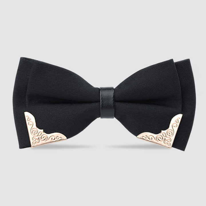 Papillon classico da uomo in metallo dorato - Nero - image 0