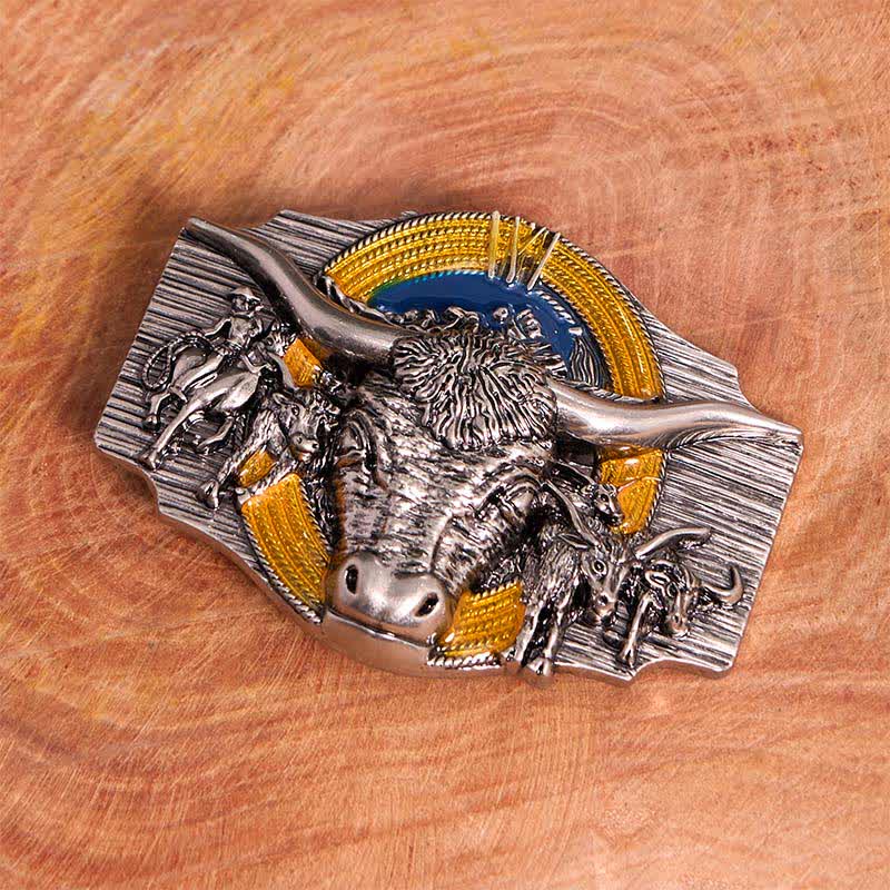 Set di ciondoli con fibbia per cintura fai da te con coltello nascosto a tema Longhorn Bull - image 2