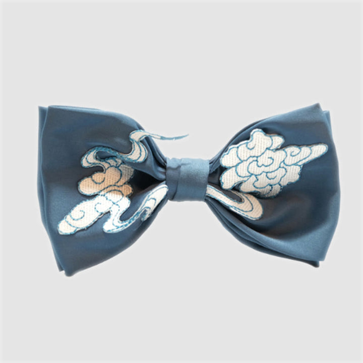 Papillon doppio strato blu e bianco nuvola da uomo - Blu e bianco - image 0