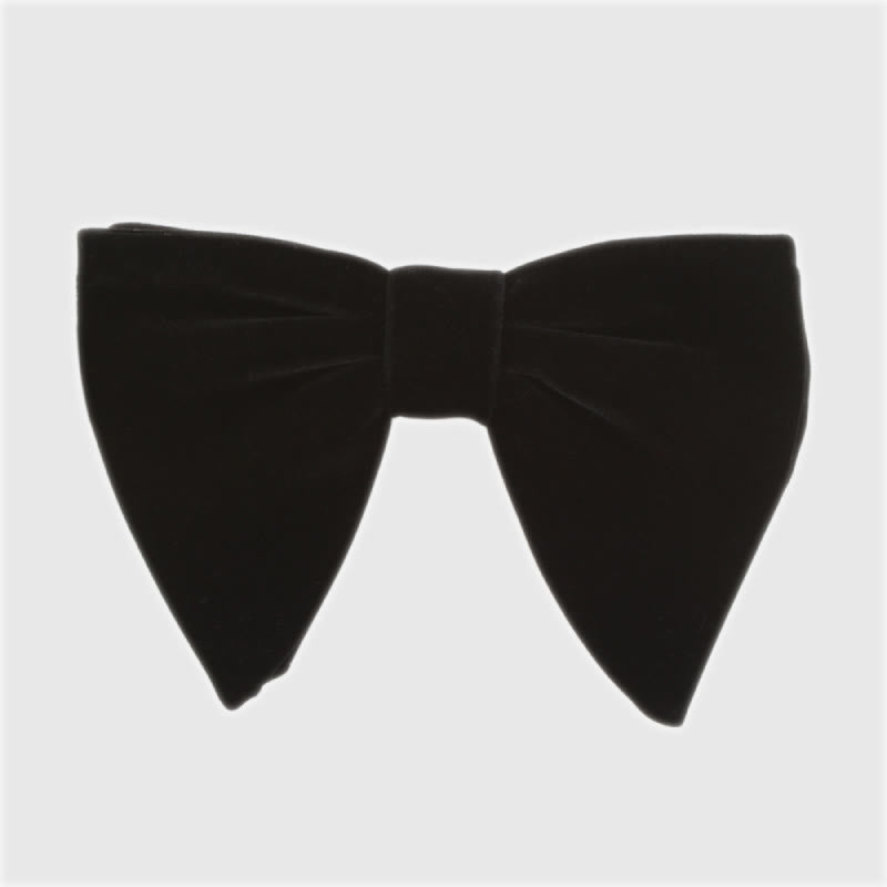 Papillon cadente in velluto oversize da uomo - Nero - image 18