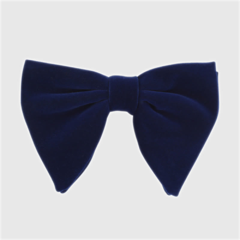 Papillon cadente in velluto oversize da uomo - Blu scuro - image 13