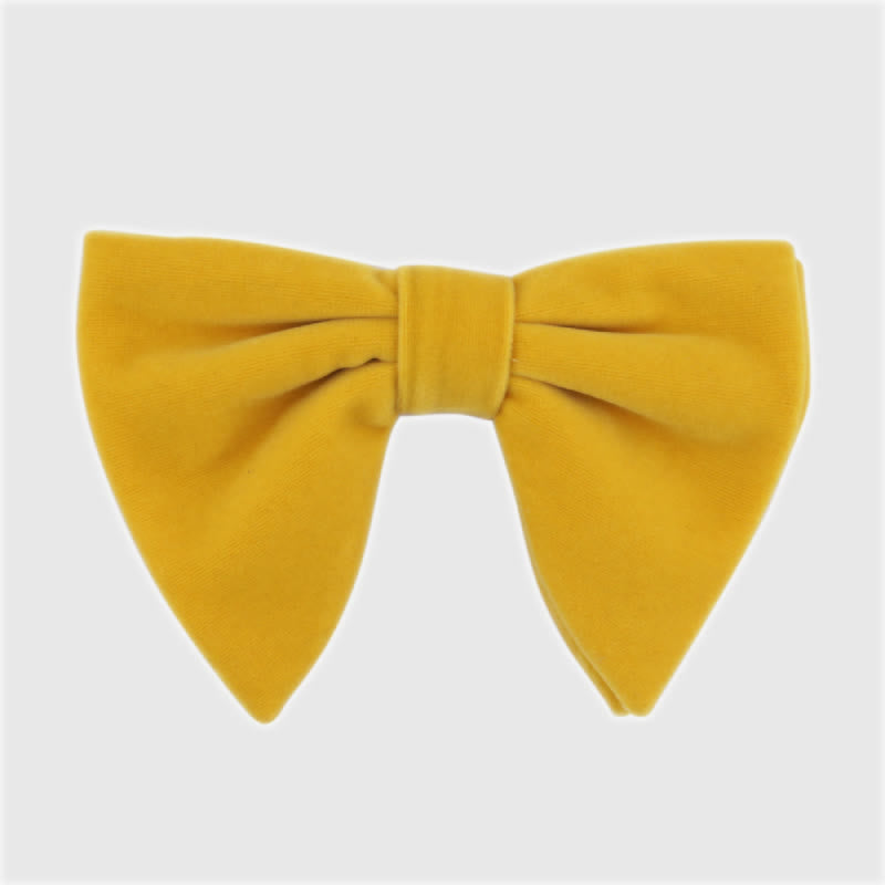 Papillon cadente in velluto oversize da uomo - Giallo - image 8