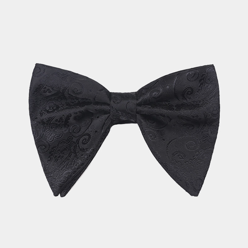 Papillon da smoking a punta oversize Paisley da uomo - Nero - image 6