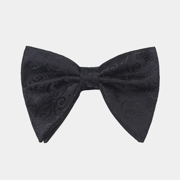Papillon da smoking a punta oversize Paisley da uomo - Nero - image 6