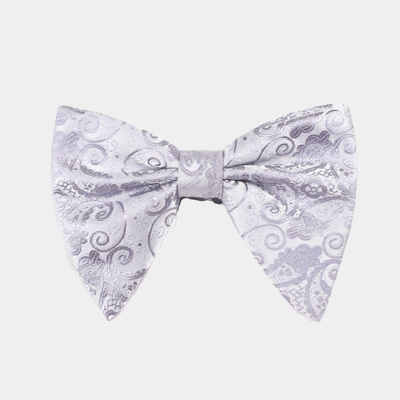Papillon da smoking a punta oversize Paisley da uomo - Bianco - image 7