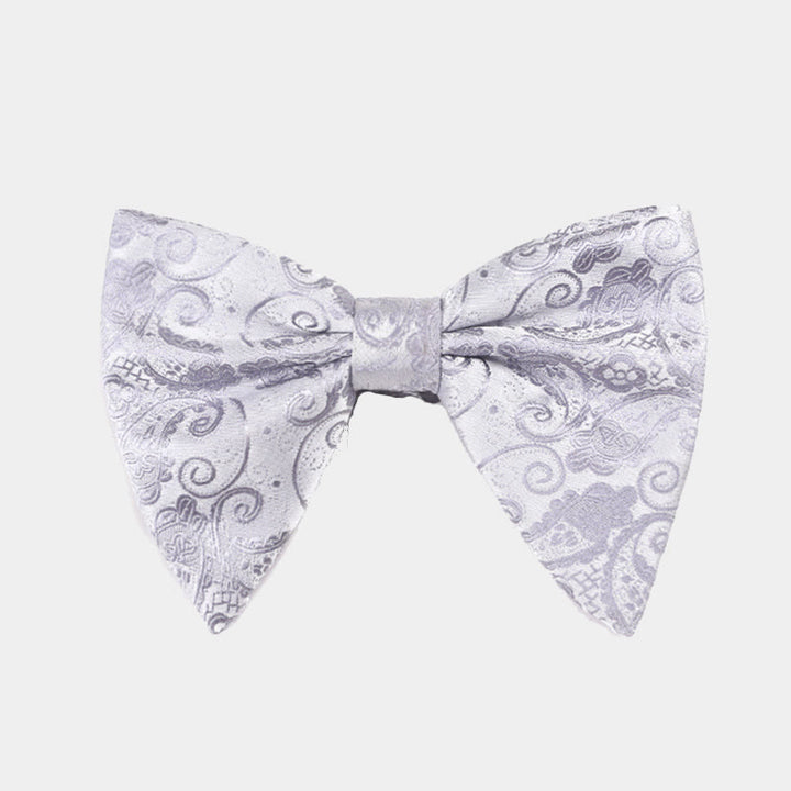 Papillon da smoking a punta oversize Paisley da uomo - Bianco - image 7
