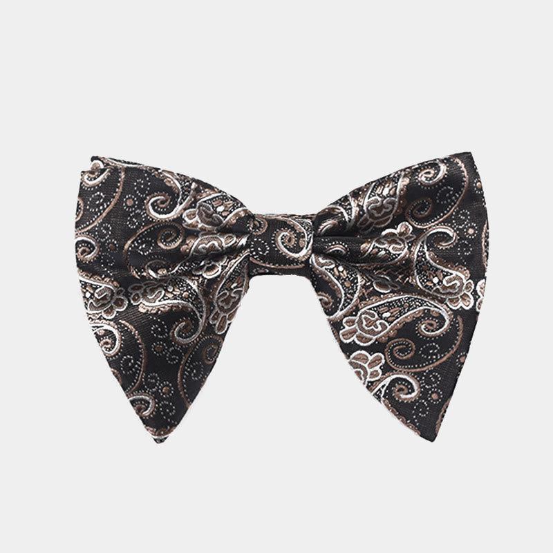 Papillon da smoking a punta oversize Paisley da uomo - Abbronzatura - image 5