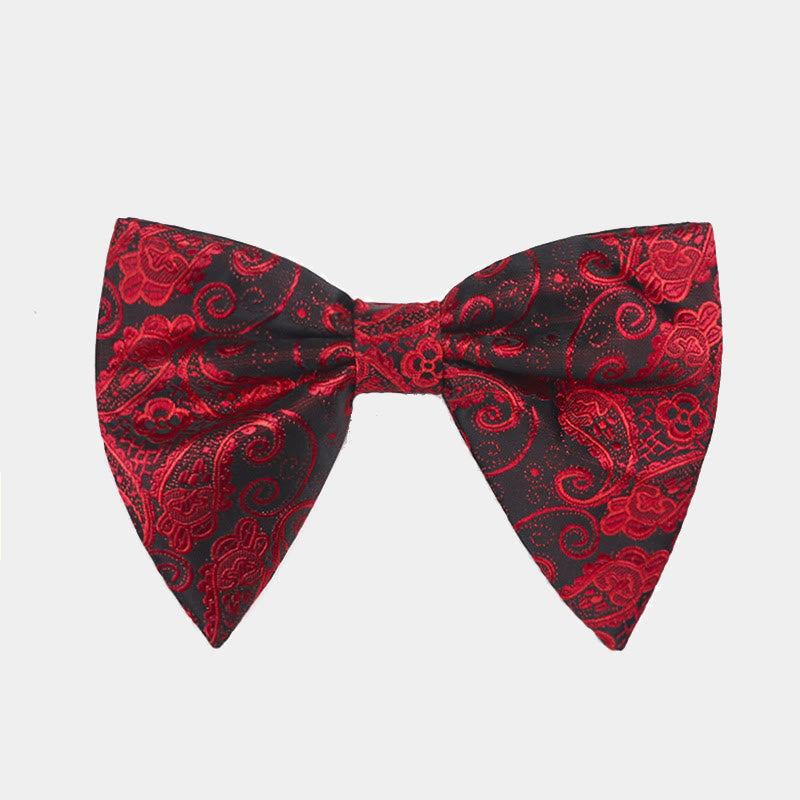 Papillon da smoking a punta oversize Paisley da uomo - Borgogna - image 8