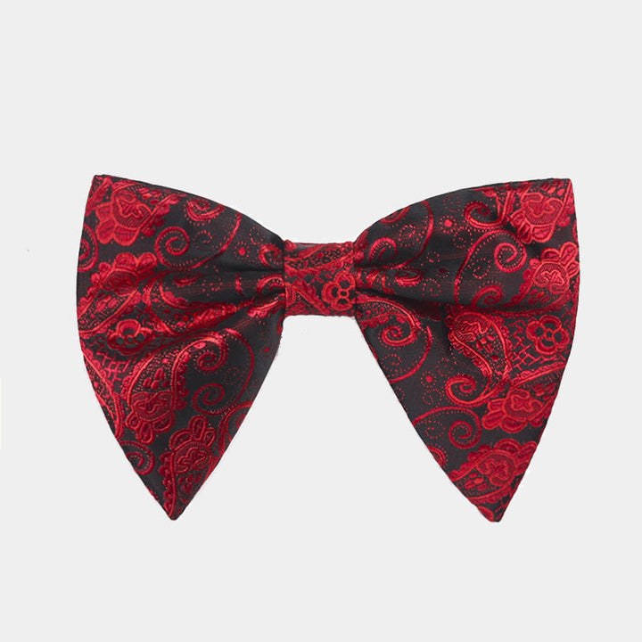 Papillon da smoking a punta oversize Paisley da uomo - Borgogna - image 8