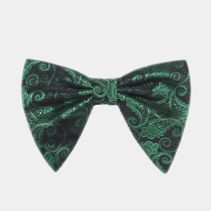 Papillon da smoking a punta oversize Paisley da uomo - Verde - image 10