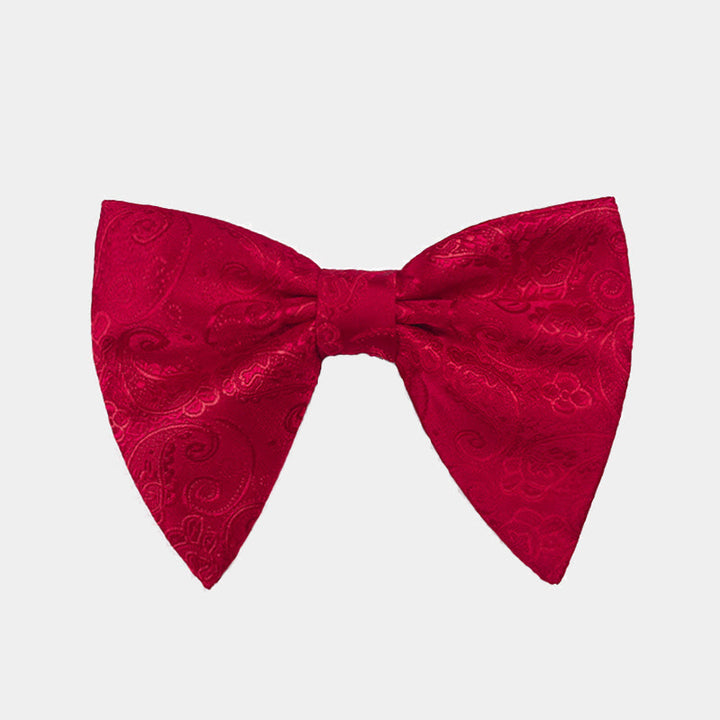 Papillon da smoking a punta oversize Paisley da uomo - Rosso - image 9