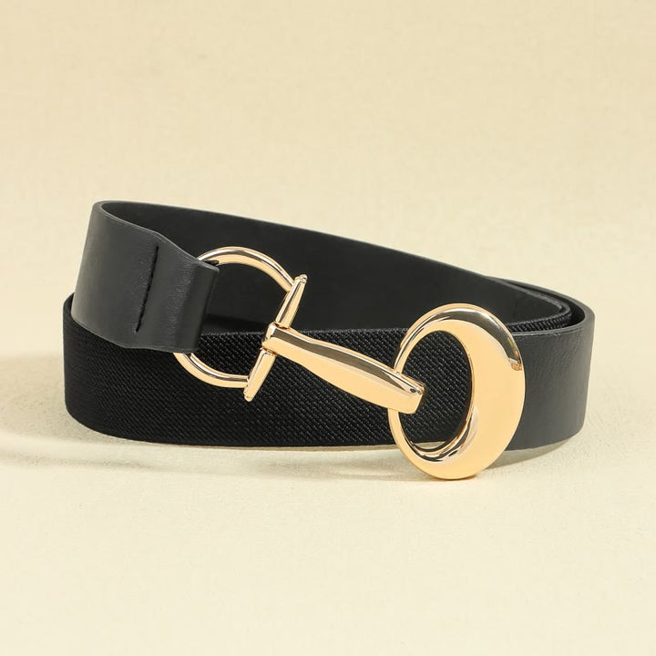 Cintura da donna con fibbia a ferro di cavallo, semplice cintura in pelle - image 4