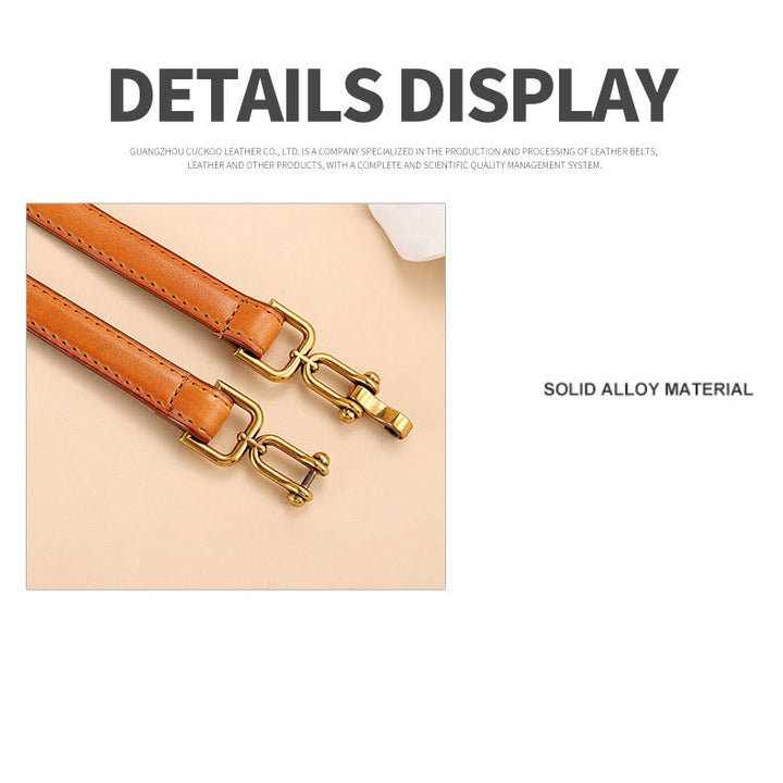 Cintura sottile da donna con fibbia a ferro di cavallo e morso a filetto in pelle - image 1