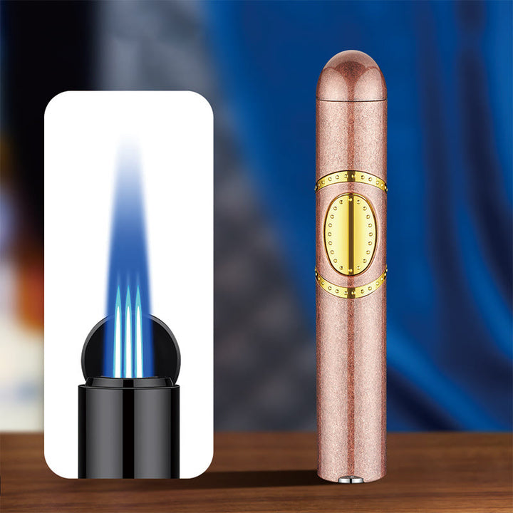 Accendino 3 in 1 a triplo bruciatore con perforatore per sigari e ago per sigari integrati - Oro rosa - image 14