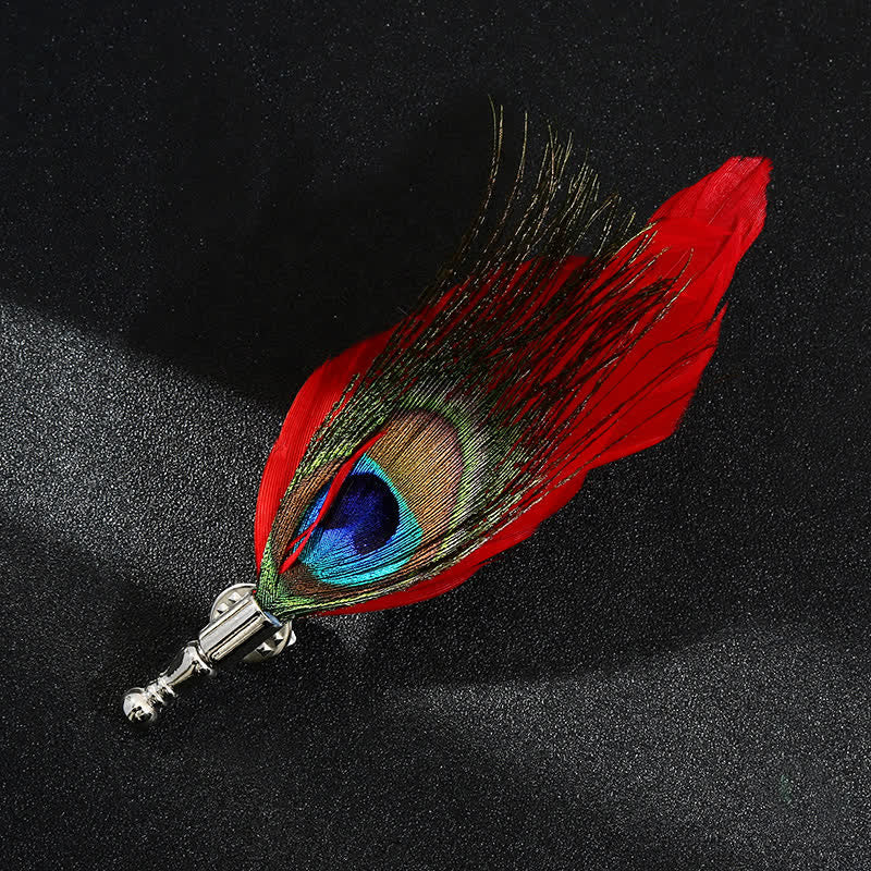 Spilla unisex classica con piume di pavone colorate per feste di nozze - Stile n. 2 - image 3