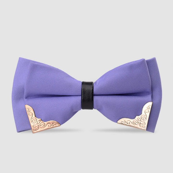Papillon classico da uomo in metallo dorato - Viola - image 8