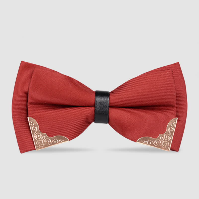Papillon classico da uomo in metallo dorato - Cremisi - image 11
