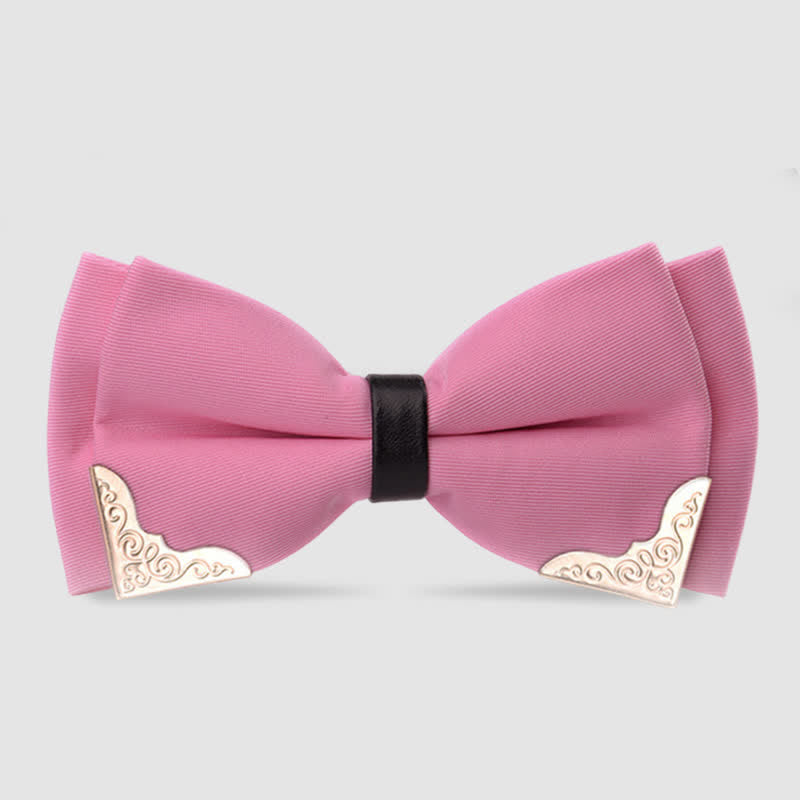 Papillon classico da uomo in metallo dorato - Rosa - image 5