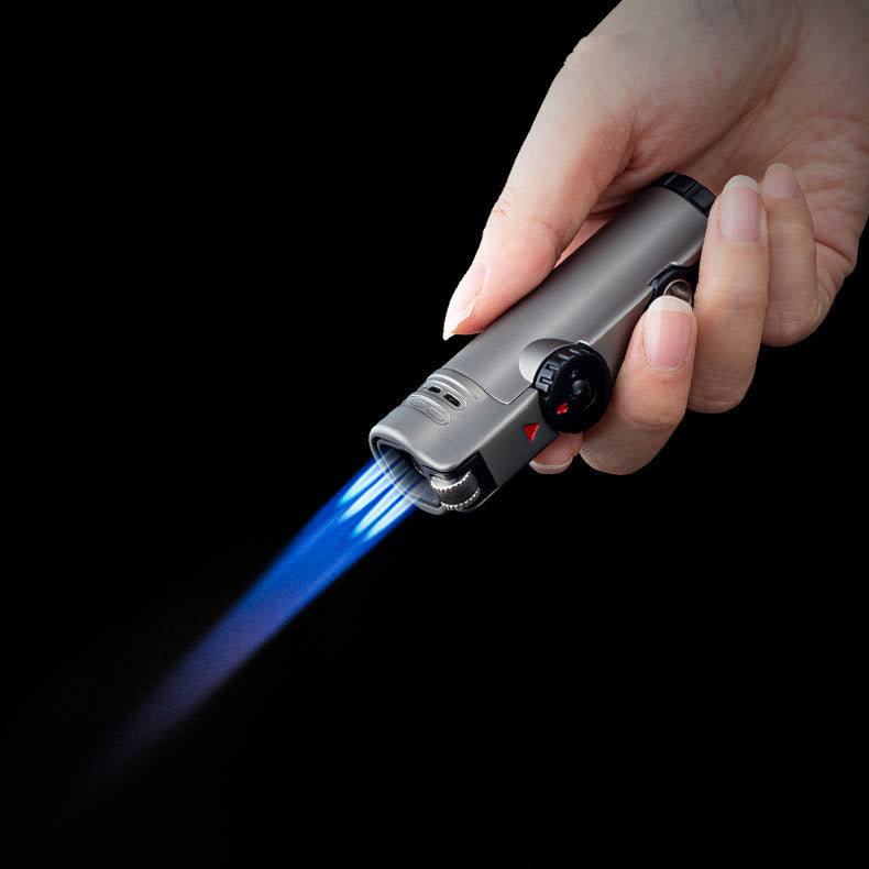 Accendino a quattro fiamme con perforatore per sigari, accendino a quattro fuochi - image 1