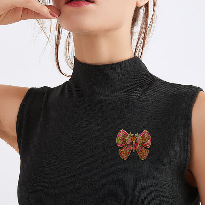 Spilla da donna con decorazione a farfalla e cristalli di strass - image 6