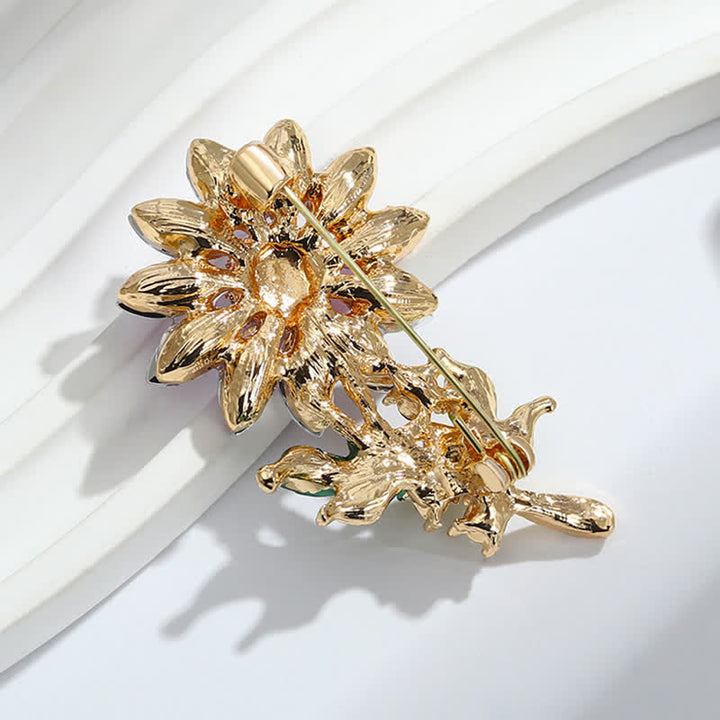 Spilla da donna con strass di cristallo e girasole viola - image 6