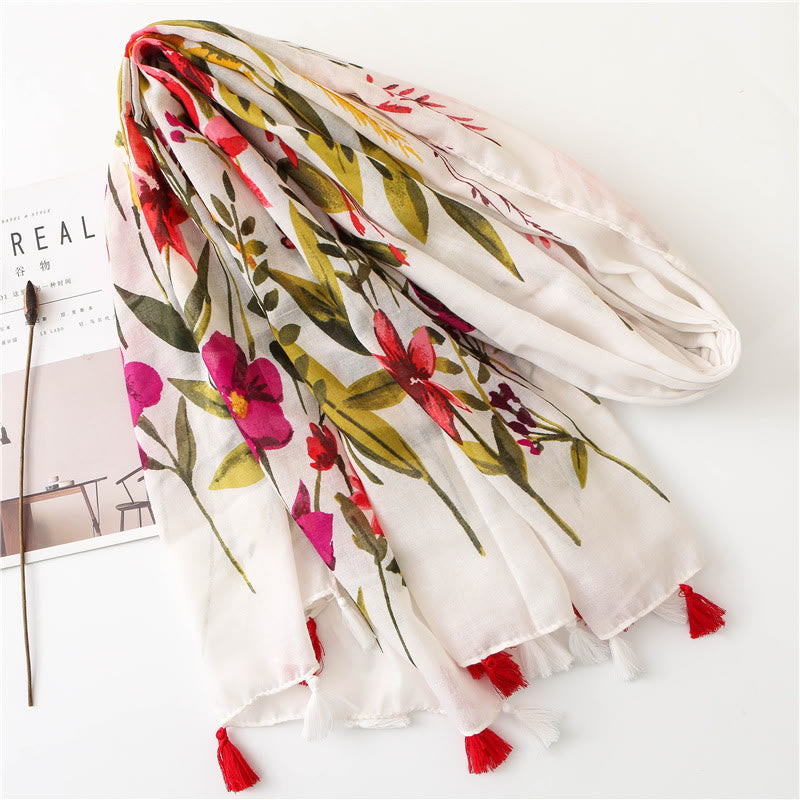 Sciarpa sottile leggera con stampa floreale da donna - image 2