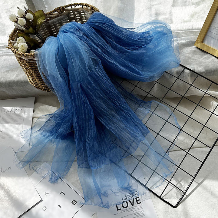 Sciarpa sottile leggera con protezione solare, tinta unita, da donna - Blu reale - image 8