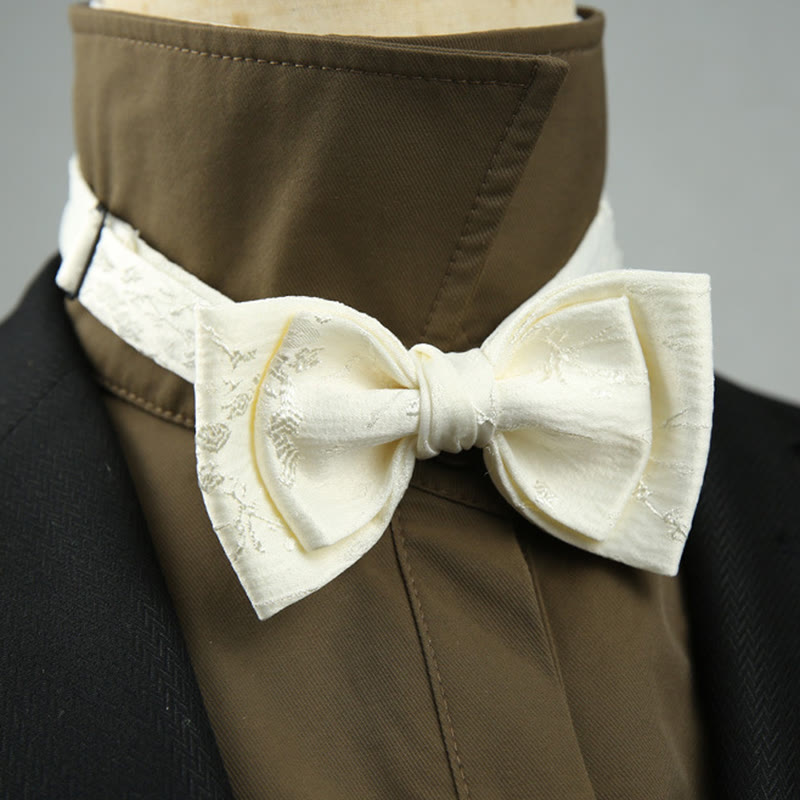 Papillon con cinturino regolabile pre-annodato a doppio strato in jacquard - Stile n. 5 - image 4