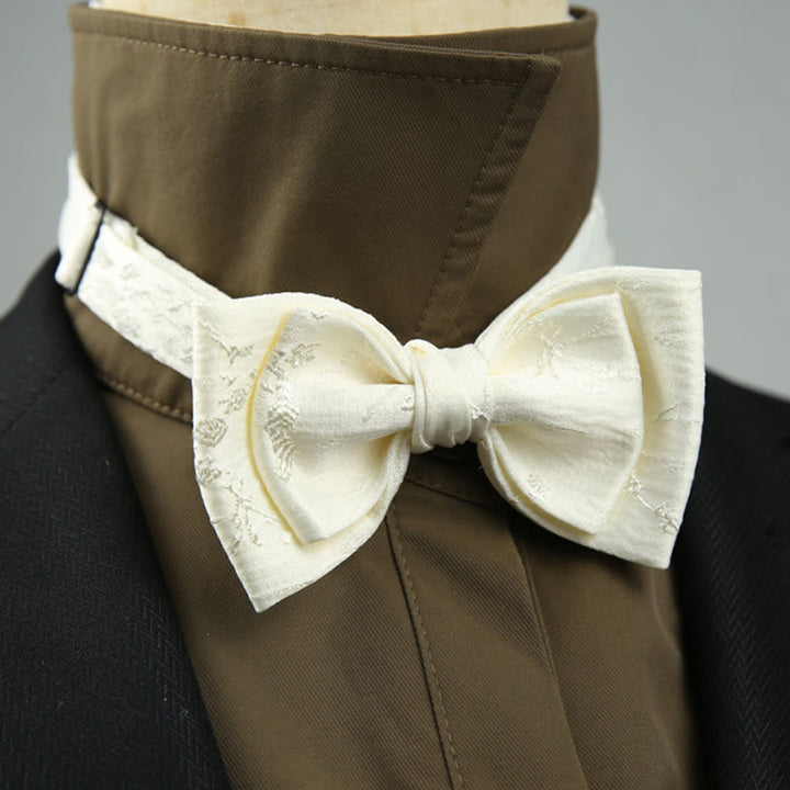 Papillon con cinturino regolabile pre-annodato a doppio strato in jacquard - Stile n. 5 - image 4
