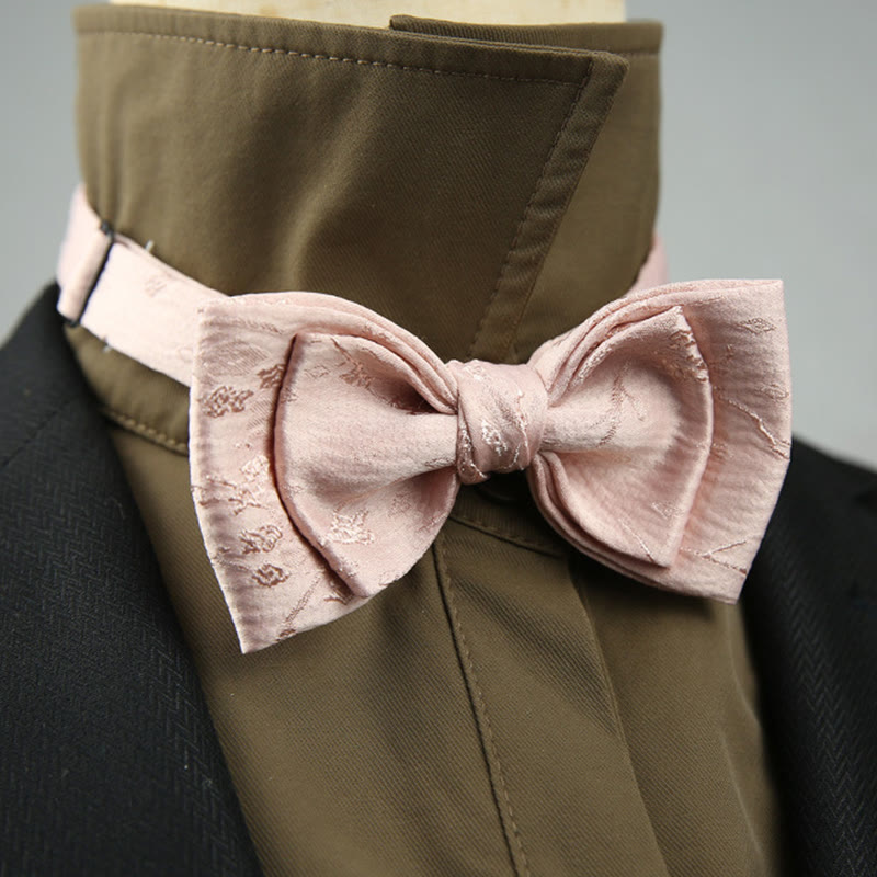 Papillon con cinturino regolabile pre-annodato a doppio strato in jacquard - Stile n. 6 - image 0