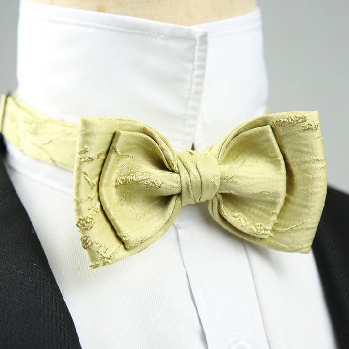 Papillon con cinturino regolabile pre-annodato a doppio strato in jacquard - Stile n. 4 - image 9
