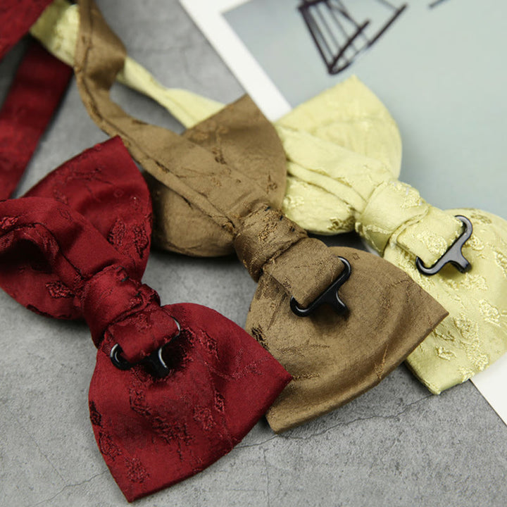 Papillon con cinturino regolabile pre-annodato a doppio strato in jacquard - image 3