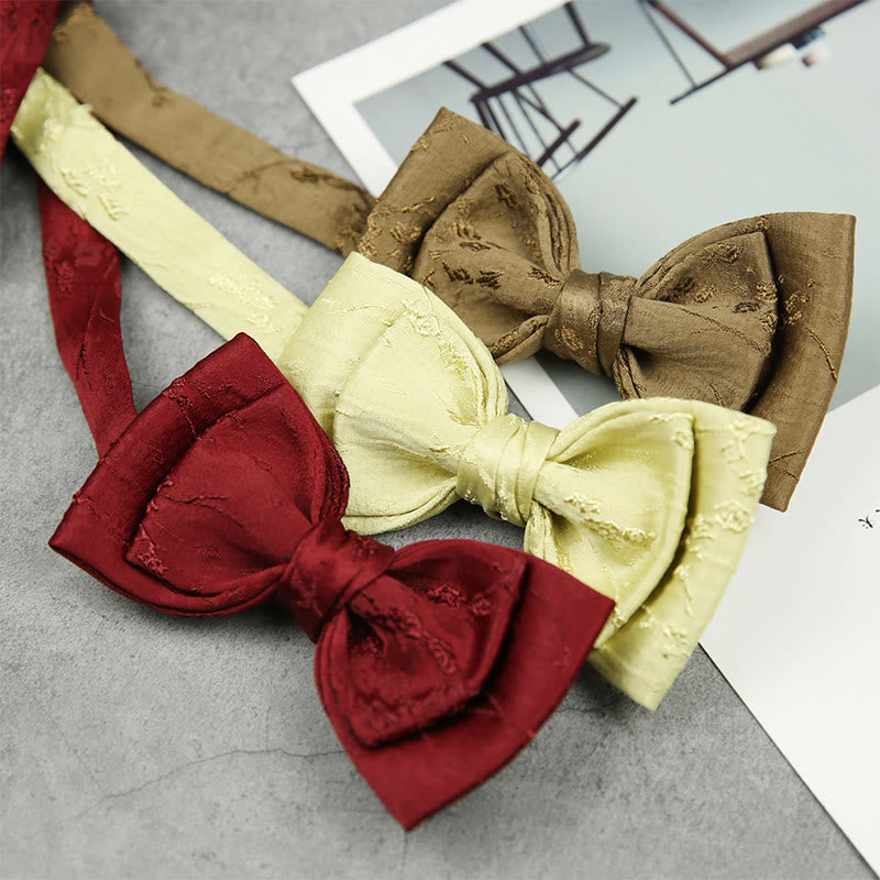 Papillon con cinturino regolabile pre-annodato a doppio strato in jacquard - image 2