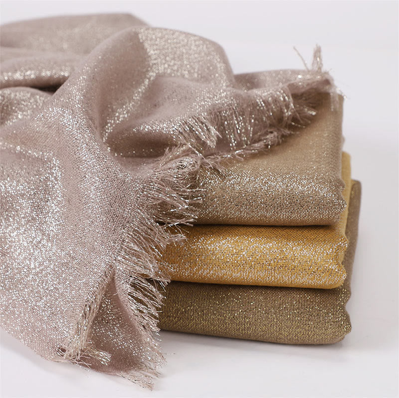 Sciarpa sottile leggera con glitter dorati da donna - image 1